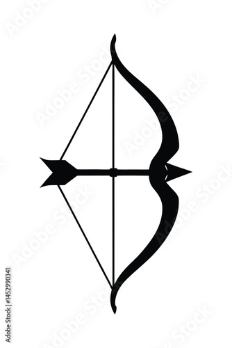 archery bow vector silhouette on white