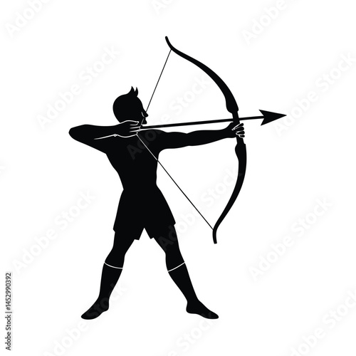 archery vector silhouette on white