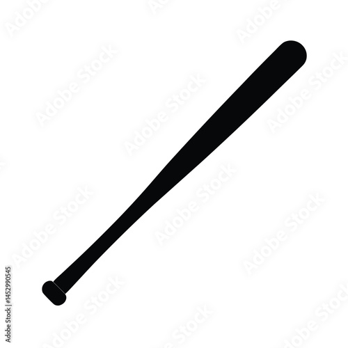baseball bat vector silhouette on white