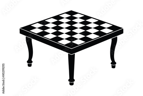chess board table vector silhouette on white
