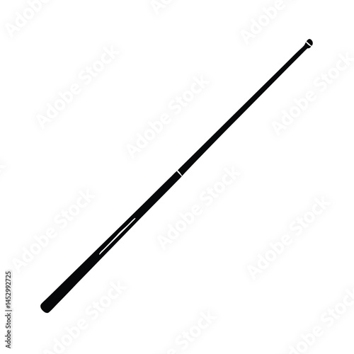 cue stick vector silhouette on white