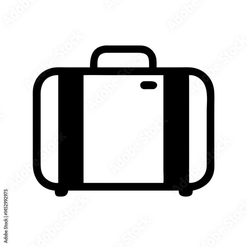 Stylish black suitcase icon for travel and adventure  