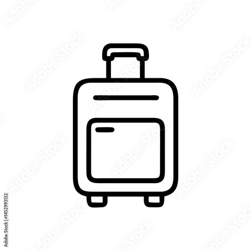 Stylish suitcase design in black and white outline  