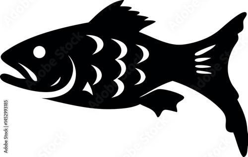 fish silhouette on transparent background