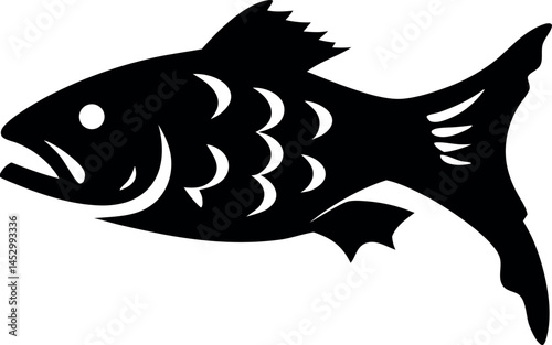 fish silhouette on transparent background