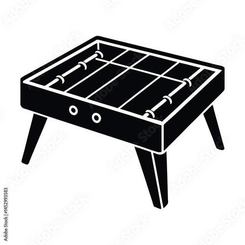 foosball table vector silhouette on white