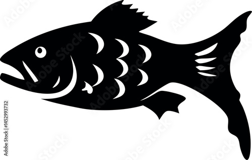 fish silhouette on transparent background