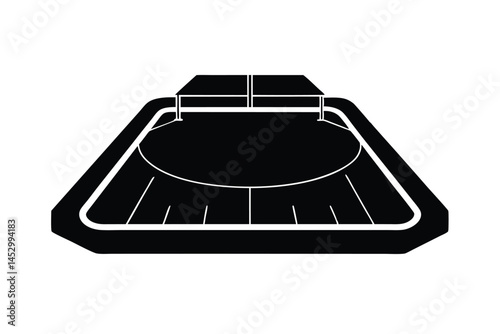 hockey rink vector silhouette on white