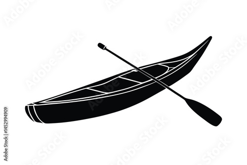 kayak vector silhouette on white