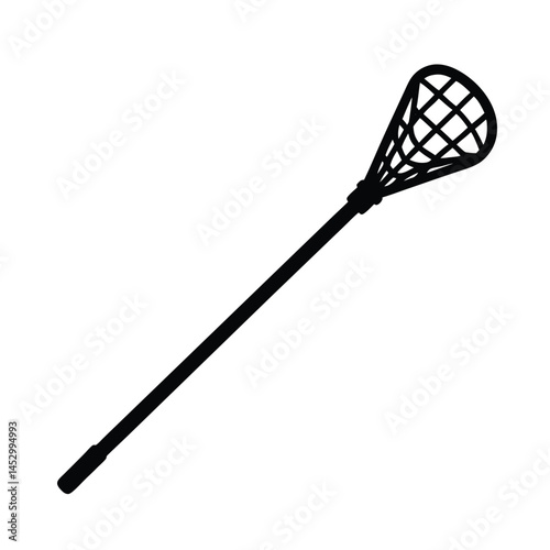 lacrosse stick vector silhouette on white