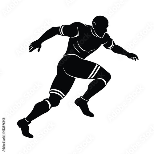 player tackling vector silhouette on white