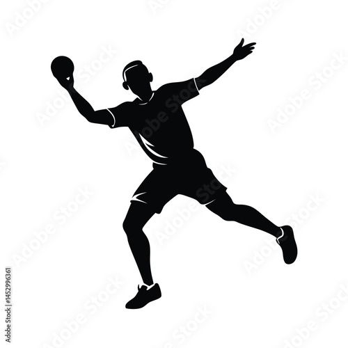 player throwing vector silhouette on white