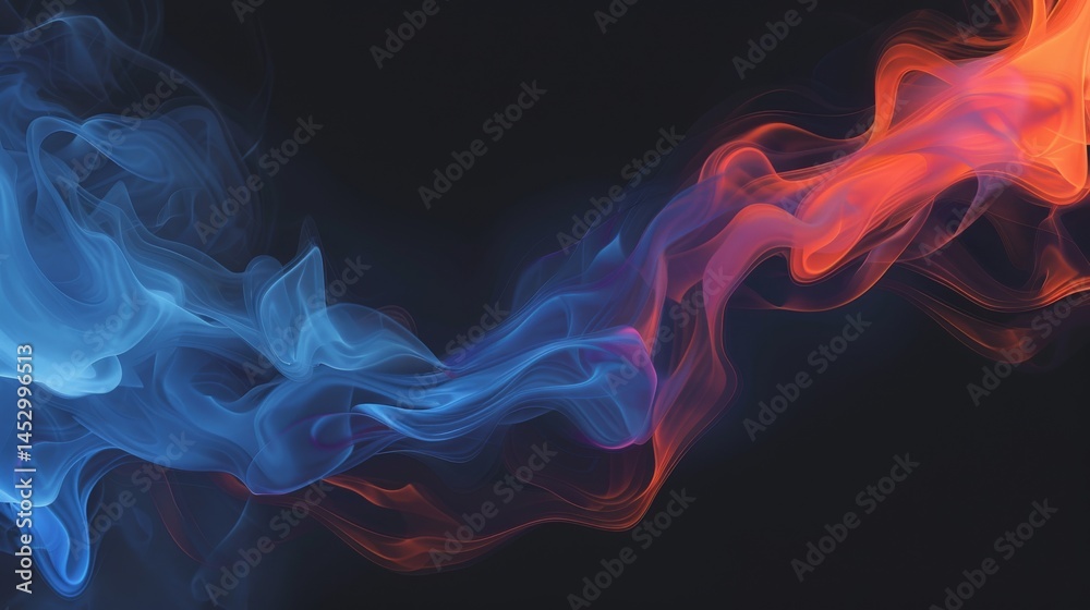 Obraz premium Mystical Smoke Texture on Dark Background, Swirling Smoke Patterns Creating an Abstract Background