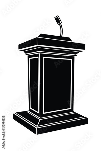 podium vector silhouette on white