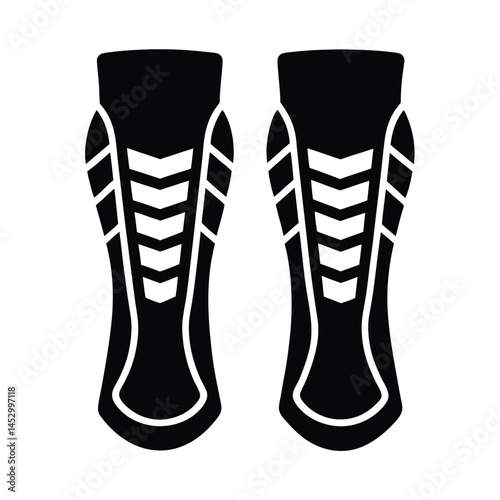 shin guards vector silhouette on white