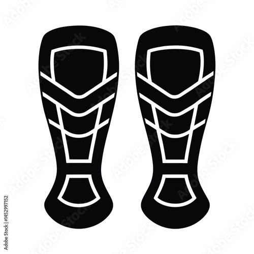 shin guards vector silhouette on white