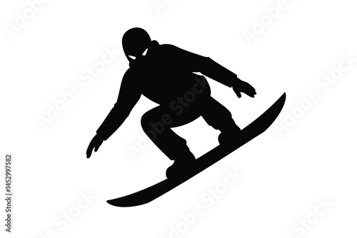 snowboard vector silhouette on white