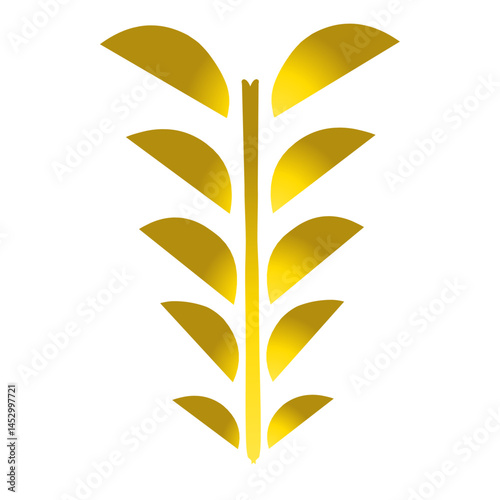 Golden stylized foliage pattern on dark backdrop, artistic representation