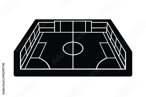 soccer field vector silhouette on white