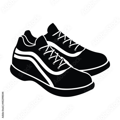sports shoes vector silhouette on white