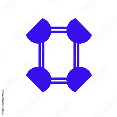 Abstract Geometric Composition with Symmetrical Elements and Bold Color Contrast