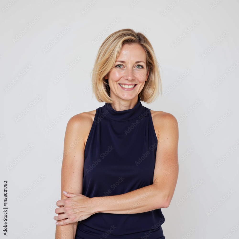 Fototapeta premium Isolated Woman on White Background – Full Body or Portrait Cutout for Design and Advertising Use