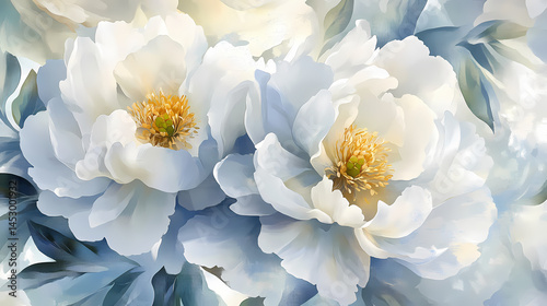 Fototapeta Naklejka Na Ścianę i Meble -  abstract white peonies
