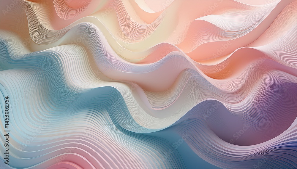 Fototapeta premium abstract geometrical waves in pastel shades forming a dynamic pattern 