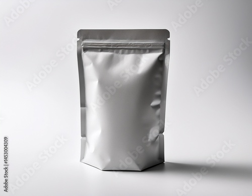 mock up snack paper bag on white background copyspace for product design