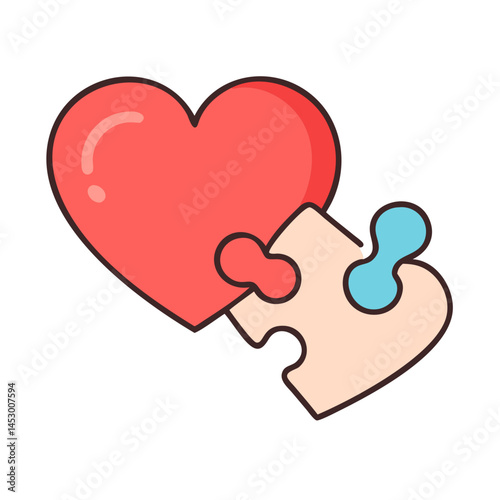 Heart puzzle love connection relationship partnership romance valentine's day jigsaw piece match together complete solution teamwork
