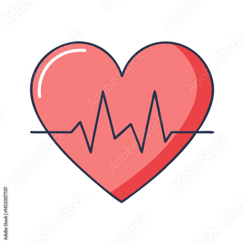 Heartbeat heart health medical cardiology pulse ekg rhythm lifeline vital sign healthcare wellness vector