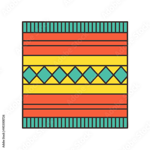 Colorful striped pattern design with diamond shapes for textile and wallpaper vector graphic