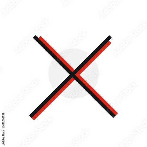 Red Cross Motion Graphic with Transparency,
Cancel Operation Symbol with Clear Background