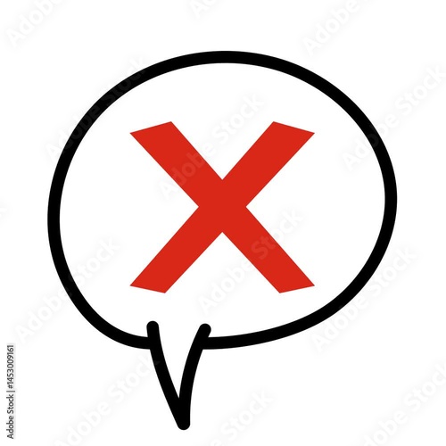 Red Cross Motion Graphic with Transparency,
Cancel Operation Symbol with Clear Background