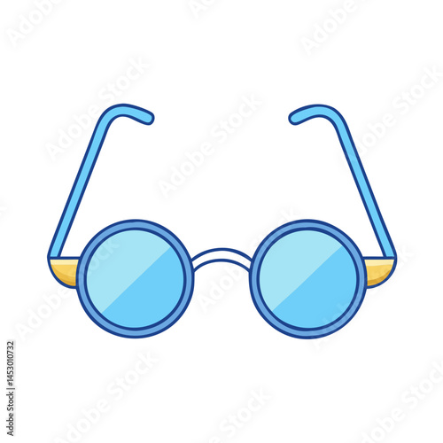 Illustration of round glasses eyewear spectacles eye sight vision optical accessory fashion style