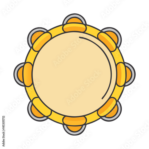 Isolated tambourine musical instrument vector illustration for music education and performance