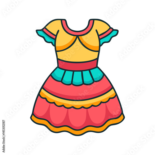 Find the perfect colorful dress vector illustration for your next design project today online now