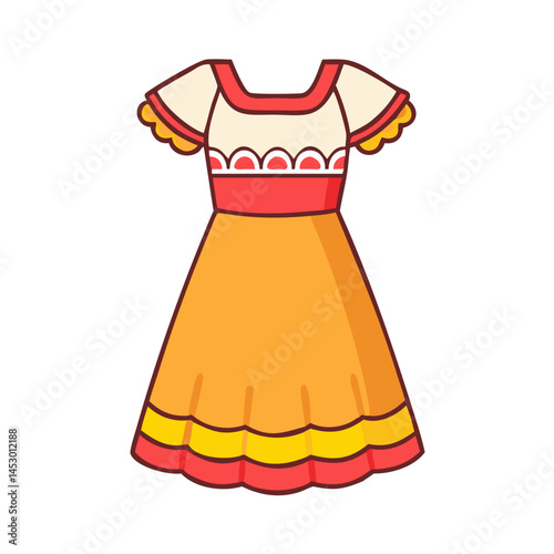 Shop for colorful summer dress cartoon vector illustration perfect for fashion design projects