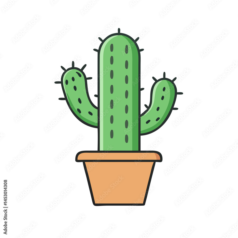 Illustration of green cactus plant in pot vector drawing succulent desert botanical art 90 Illustration of green cactus plant in pot vector drawing succulent desert botanical art 90