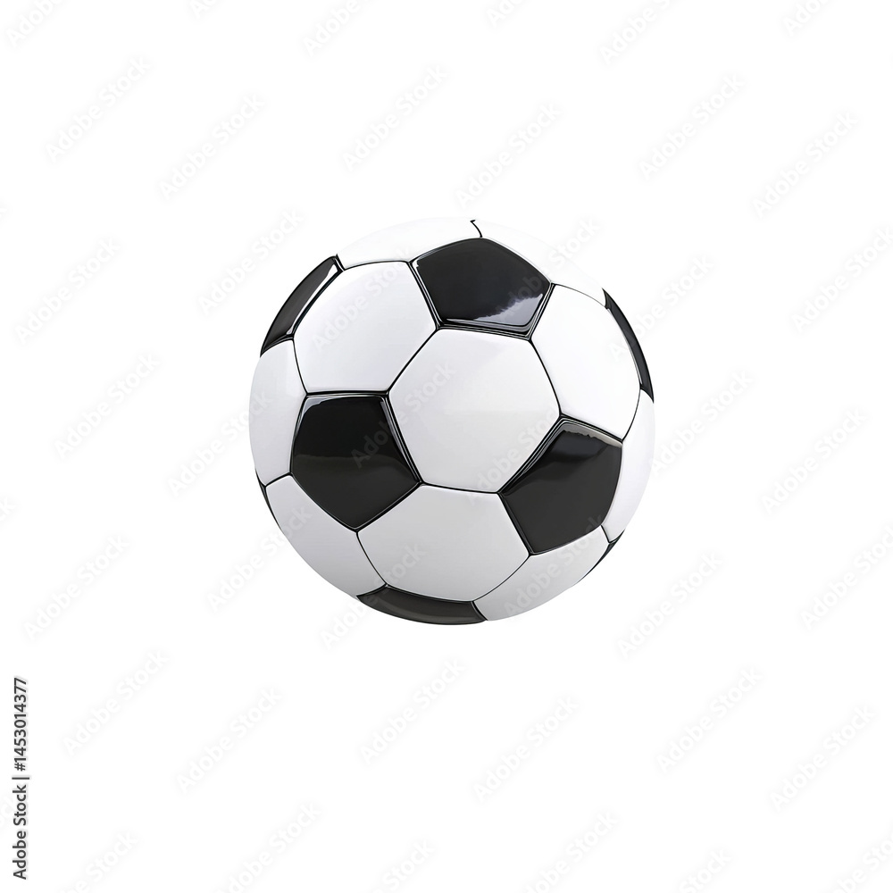 Fototapeta premium Soccer Ball: A classic soccer ball isolated on a clean, emphasizing the ball's iconic design and the passion it ignites in the world of sports.