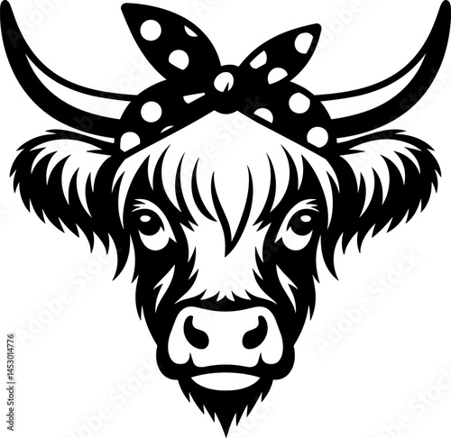 Highland Cow with Bandana