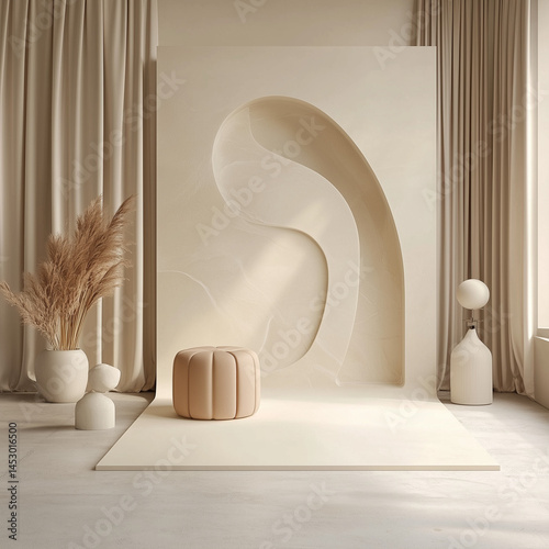 Minimalist Beige Backdrop
