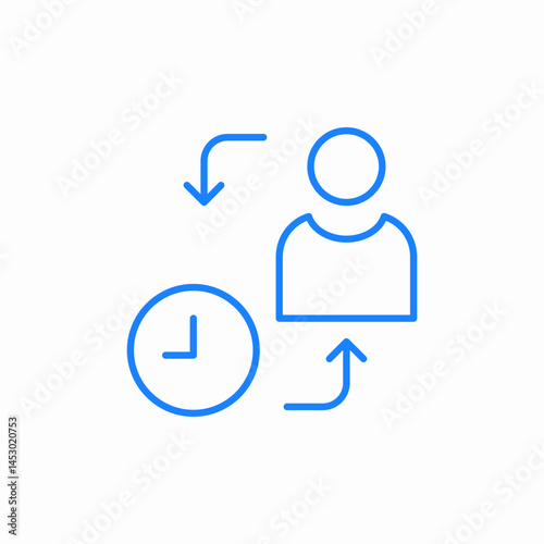 time user arrows icon sign vector