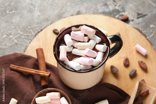 Cup of hot chocolate with m...