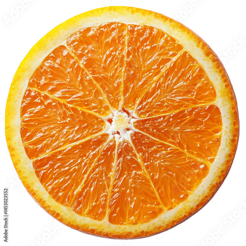 Half Cut Orange with Luminous Sun Kissed Pop Smooth Fusion Isolated on Transparent Background