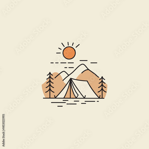  Peaceful camping scene idyllic mountain view serene nature escape perfect adventure
