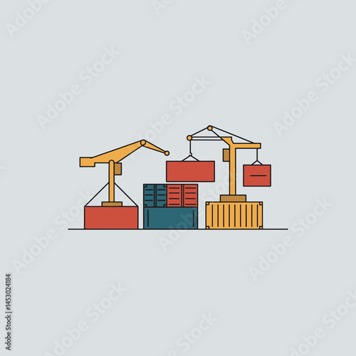 Powerful cranes lift cargo containers dynamic global trade efficiency logistics excellence