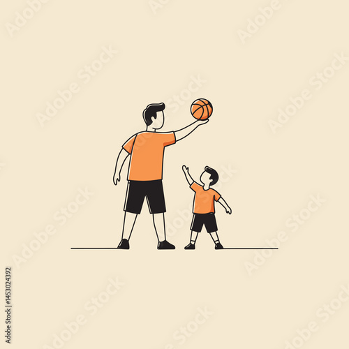 Father and son playing basketball pure joy bonding time shared moments