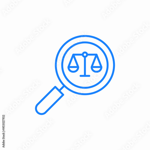 balance under magnifier icon sign vector