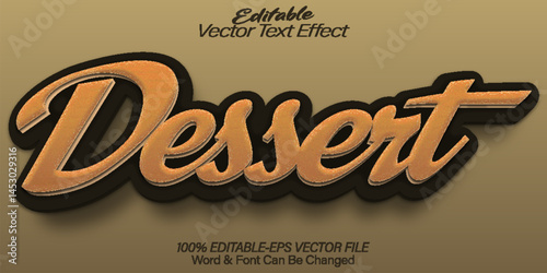 Dessert Vector Text Effect Editable Alphabet Sanck Cookie Bakery Cake